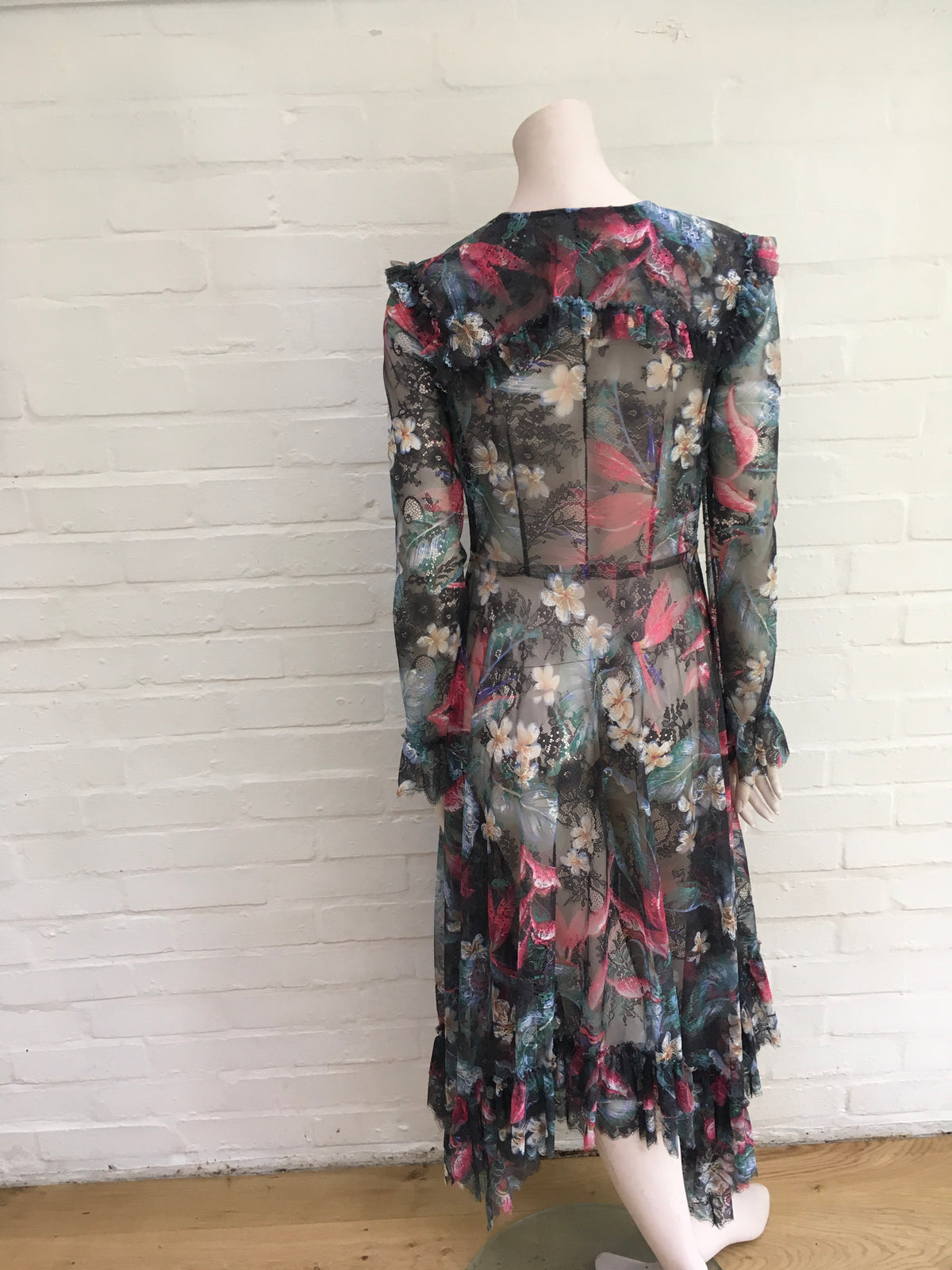 Philosophy di Lorenzo Serafini Sheer Lace-Accented Maxi Dress Ladies