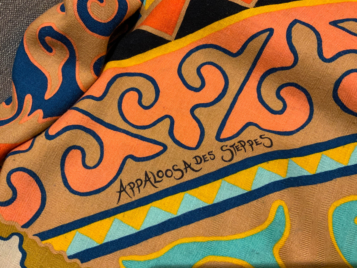 Hermès Hermes Paris Cashmere Silk Appaloosa Des Steppes Shawl 140 Scarf ladies