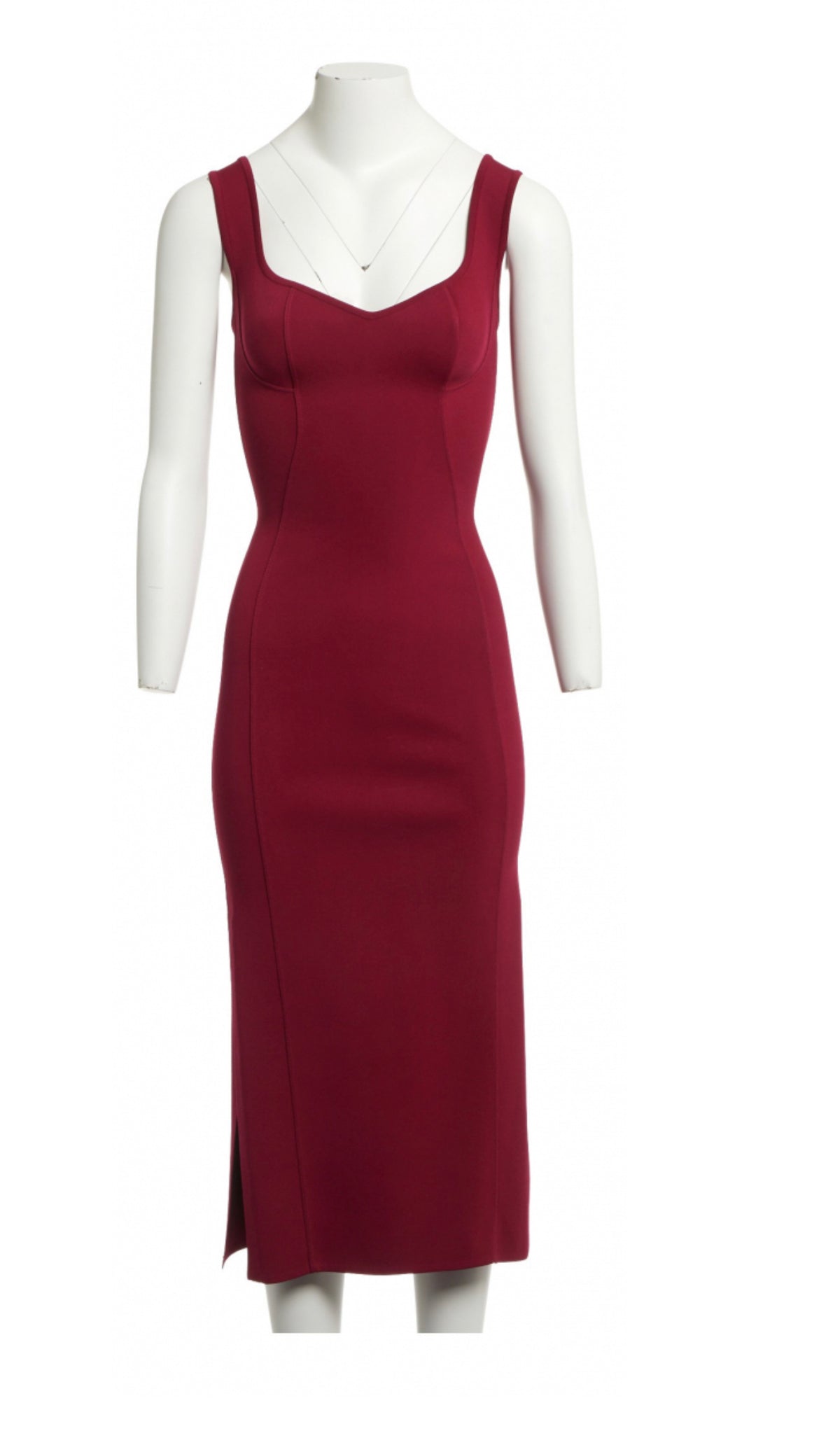 Azzedine Alaïa Alaia Bodycon ete 91 Burgundy Dress F 42 UK 14 US 10 ladies