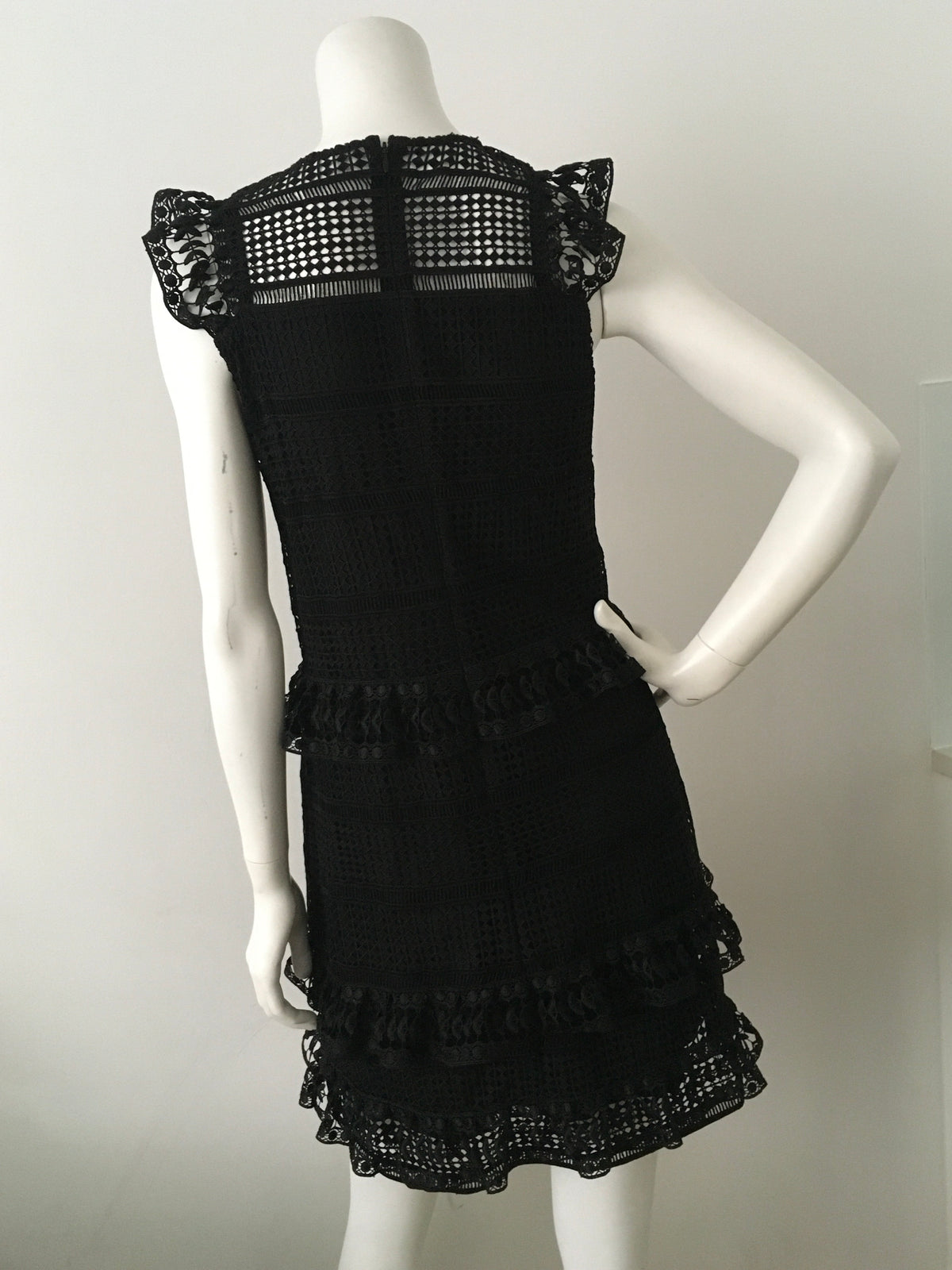 SET lace black ruffle dress Size UK 8 US 4 I 40 ladies