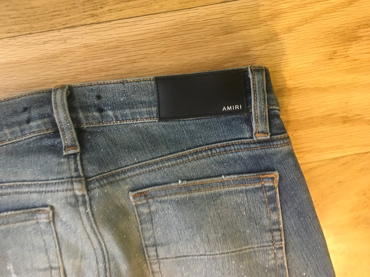 AMIRI Women's Glitter Thrasher Jeans Denim Jeans Size 26 UK 8 FR 38 I 40 Ladies