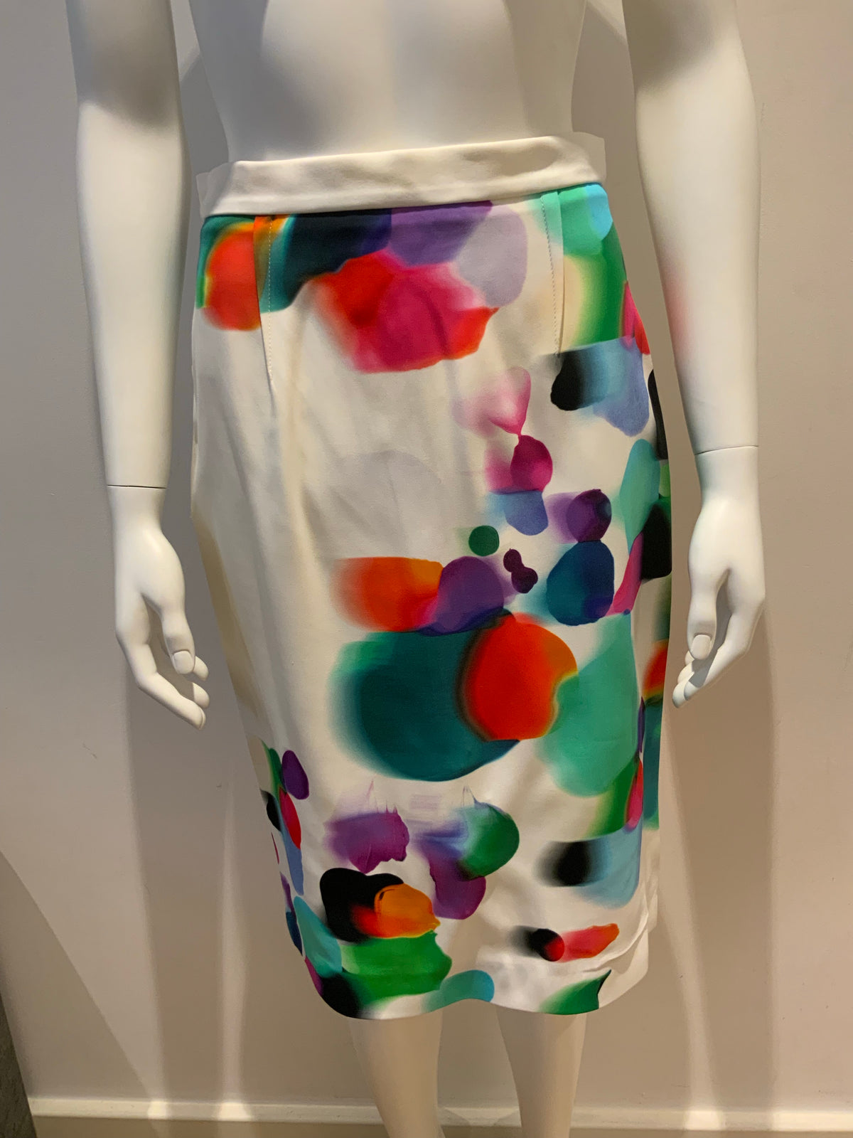 Roland Mouret RUNAWAY Pencil Skirt Multicolor Print UK 12 US 8 ladies
