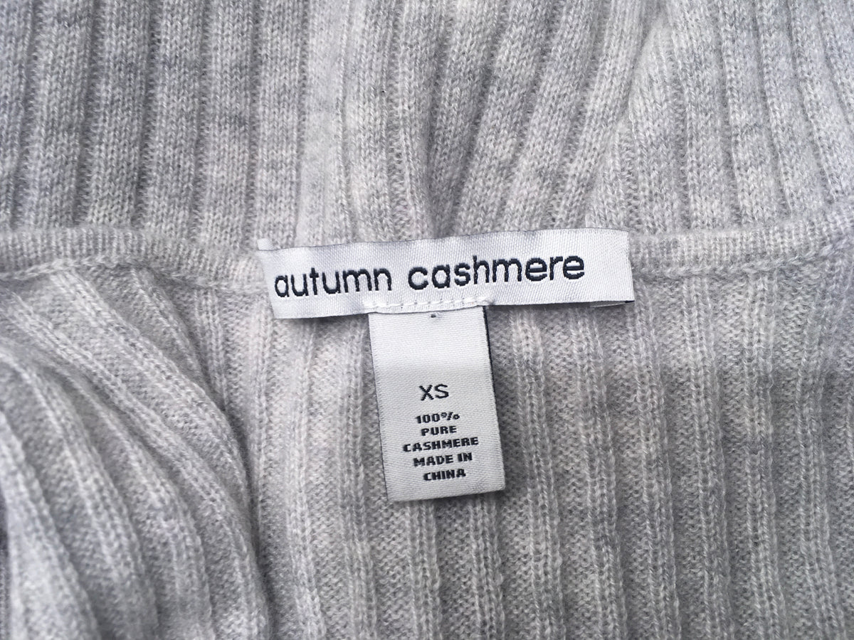 AUTUMN CASHMERE Grey Ribbed cashmere knit tank top Size XS ladies