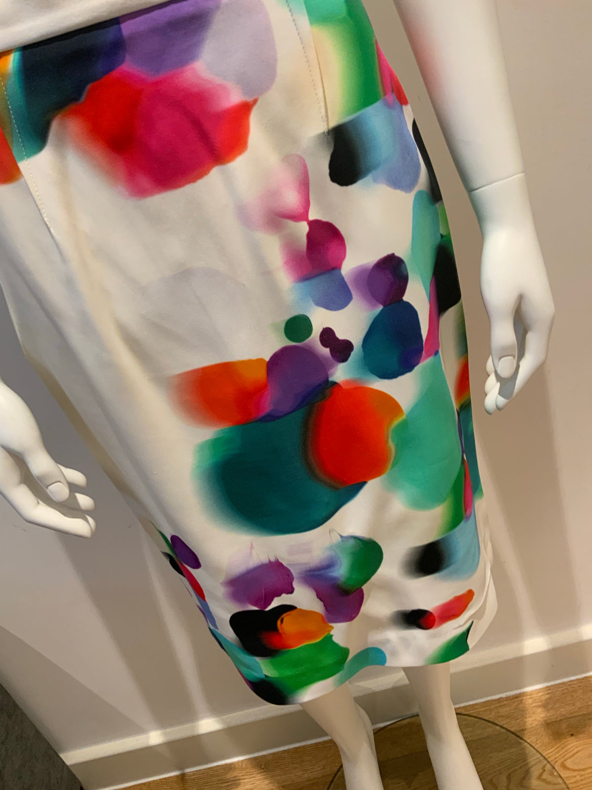 Roland Mouret RUNAWAY Pencil Skirt Multicolor Print UK 12 US 8 ladies