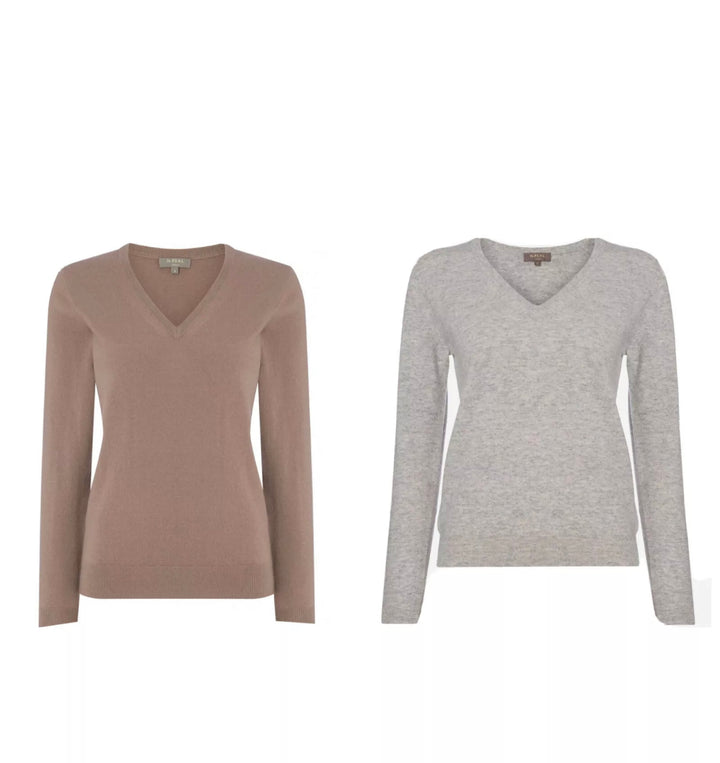 N.Peal Pure Cashmere V neck sweater jumper Size M medium ladies