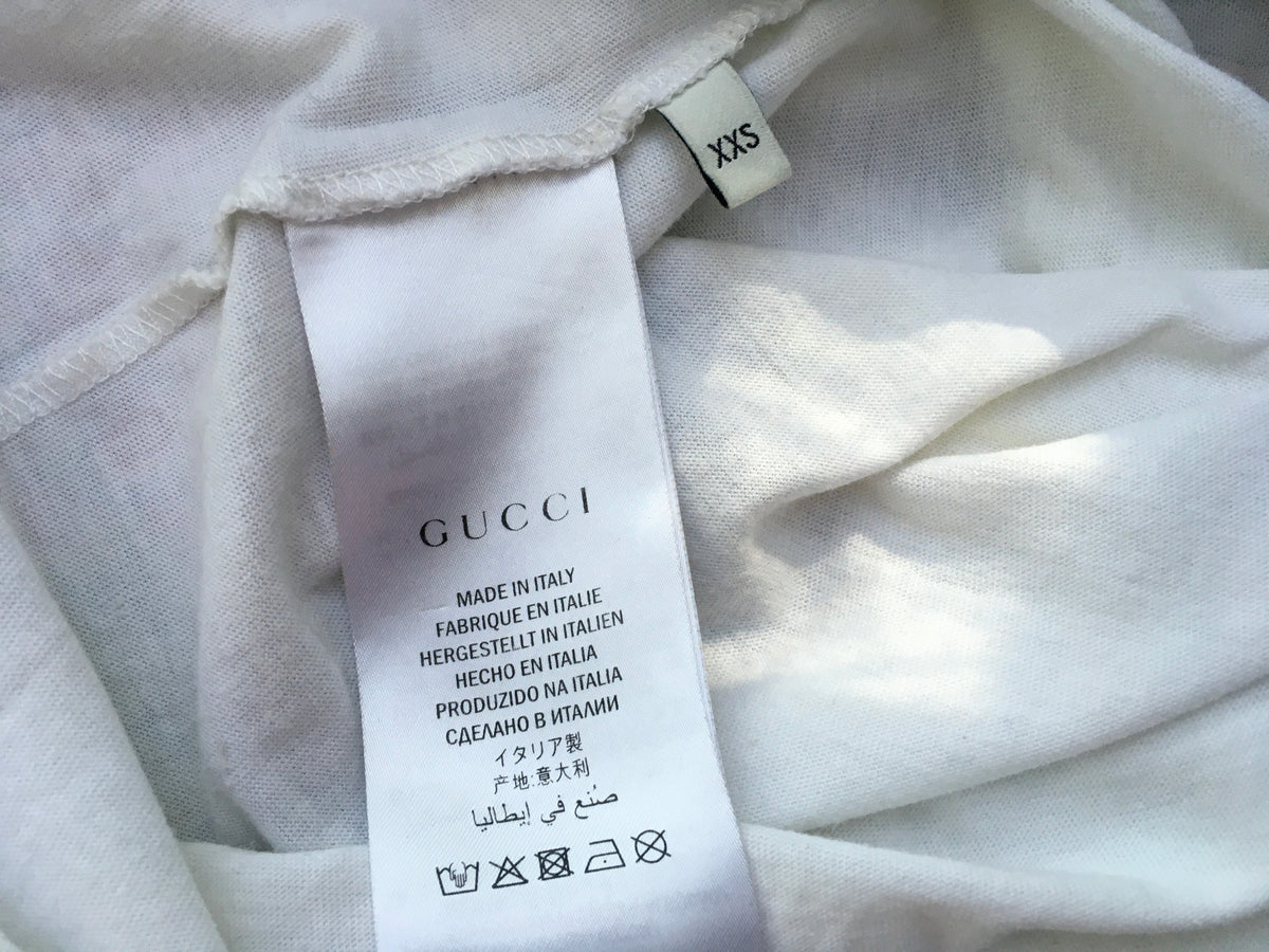 Gucci Tigers Roaring Vintage Look Logo White T-Shirt Size XXS ladies