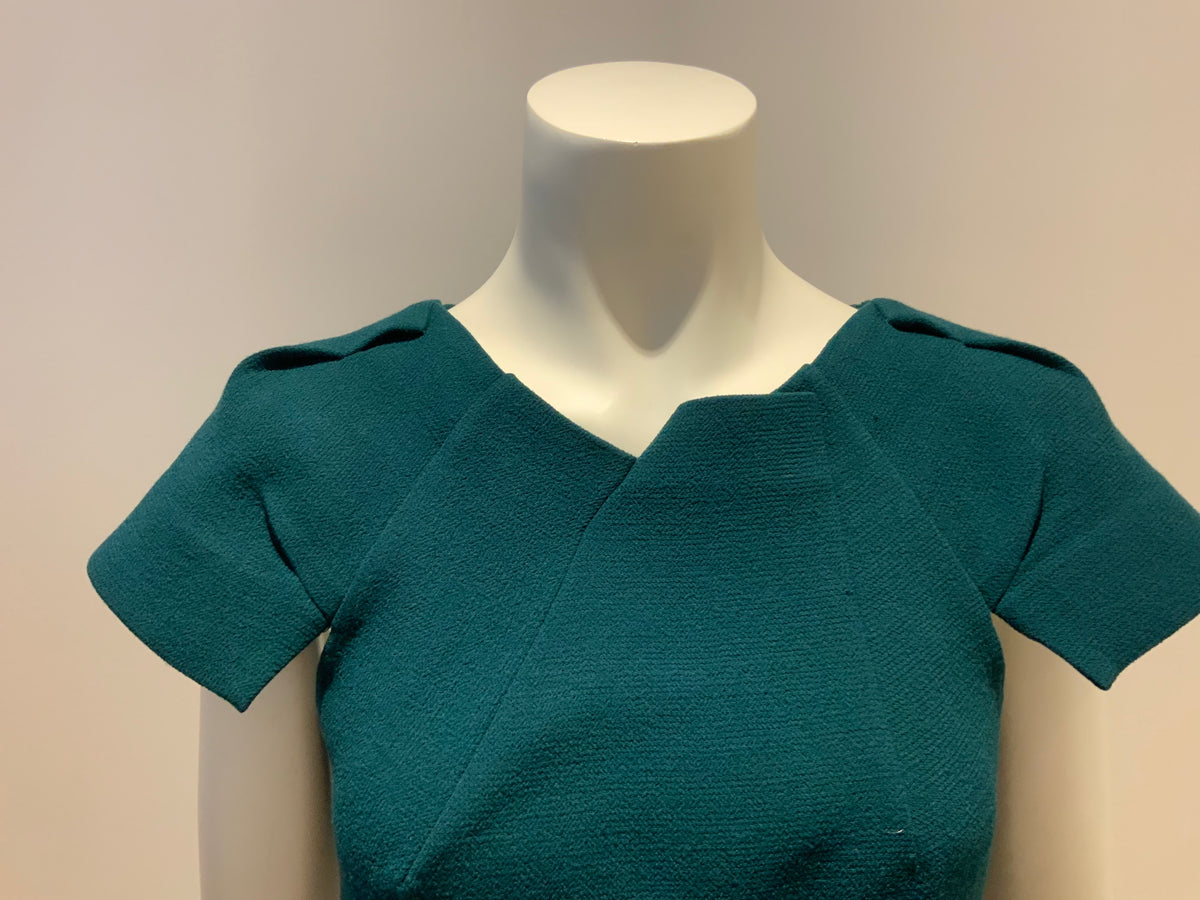 Celebrities favorite gorgeous rm roland mouret scirocco origami teal dress UK 12 ladies