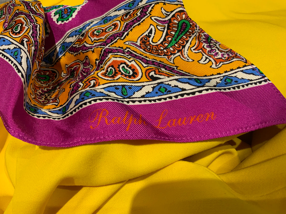 Ralph Lauren Collection Yellow Scarf Belt Pants Trousers Size US 4 UK 8 S small ladies