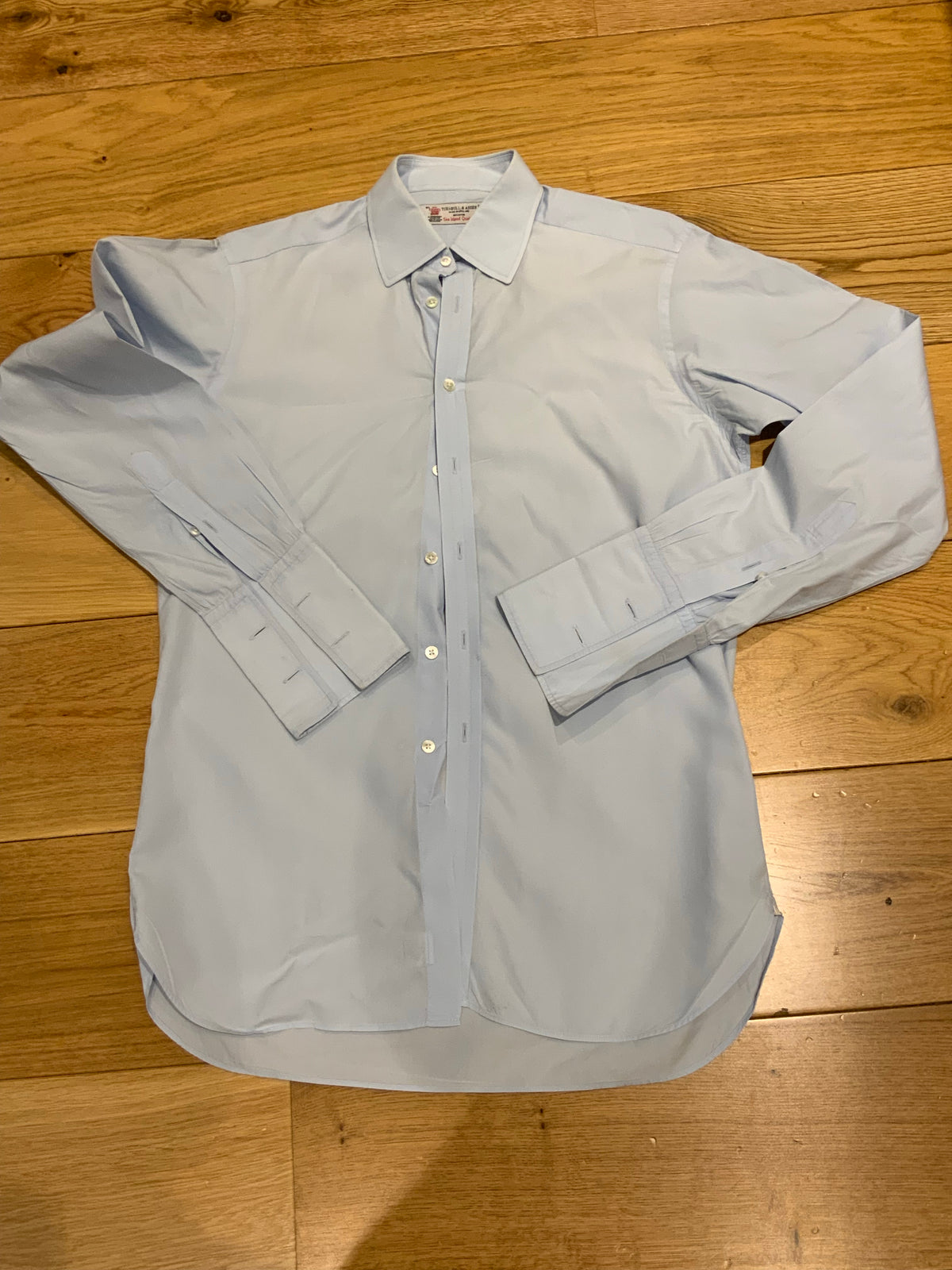 TURNBULL & ASSER Mens Blue Handmade in England Shirt Size 39 cm men