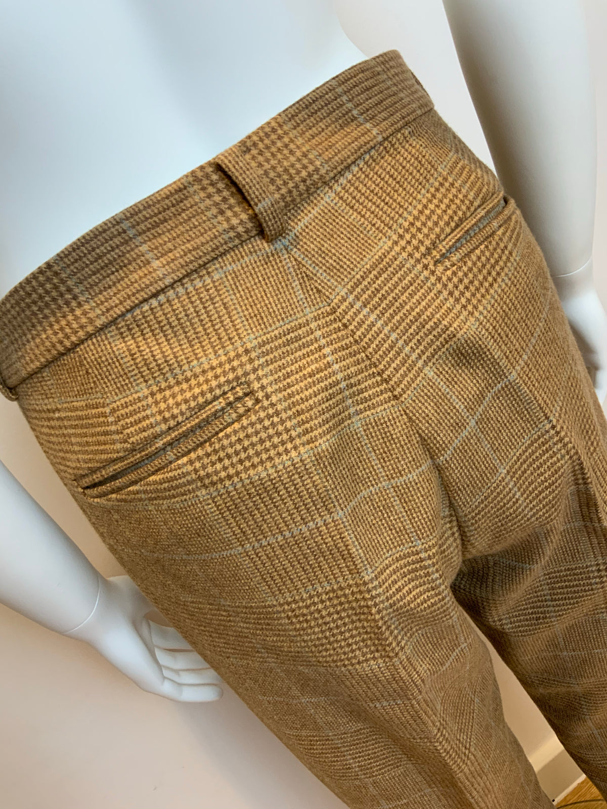 Ralph Lauren Lauren Wool Checked Brown Pants Trousers Size US 8 UK 12 L large ladies