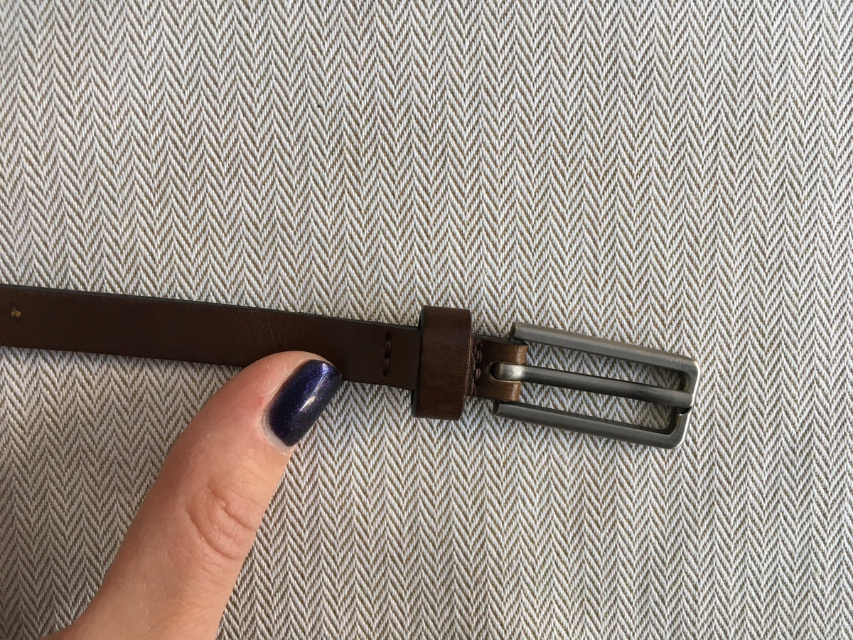 MARNI Brown Leather Skinny Belt Size 75 JUST AMAZING Ladies