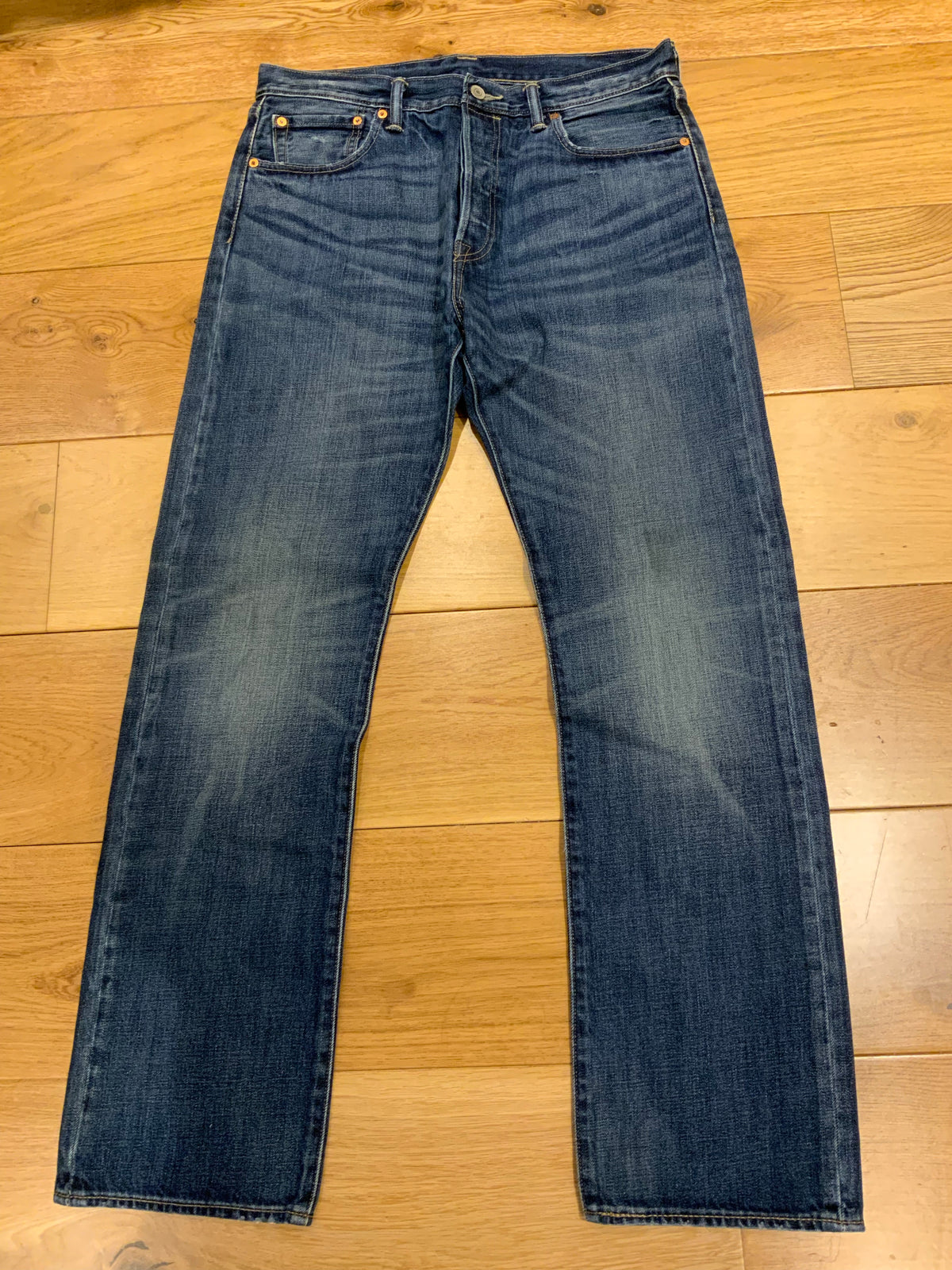 LEVIS 501 BLUE STRAIGHT FIT DENIM MENS JEANS W34 L32 men