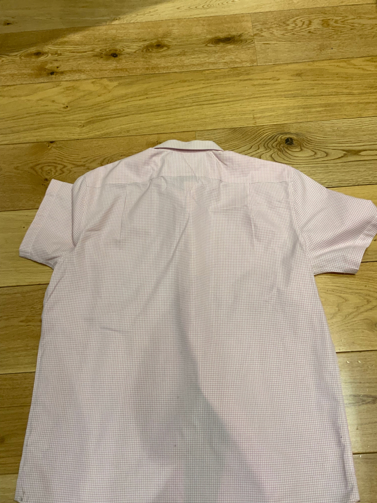 Thomas Pink BESPOKE SHORT SLEEVE BUTTON-UP GINGHAM SHIRT 42cm 16 1/2"men