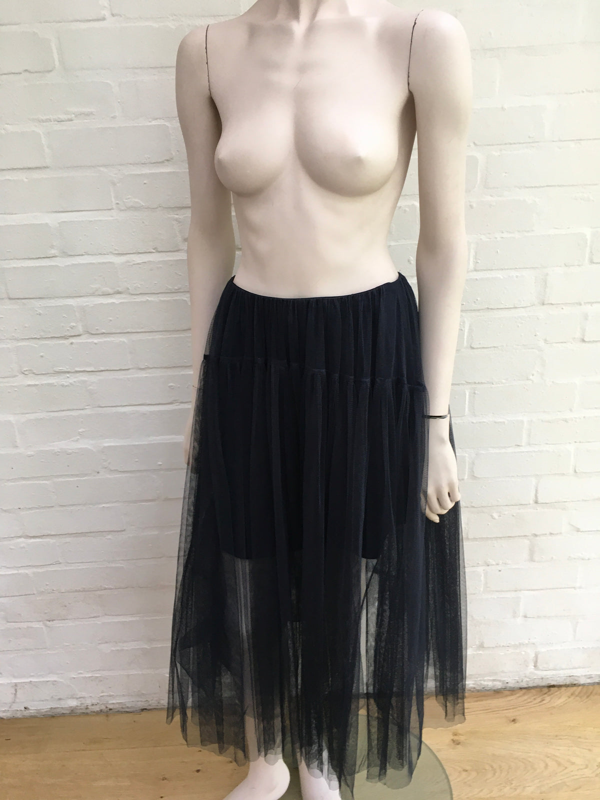 Topshop Navy Tulle Midi Skirt By Lace UK 8 US 4 EU 36 ladies