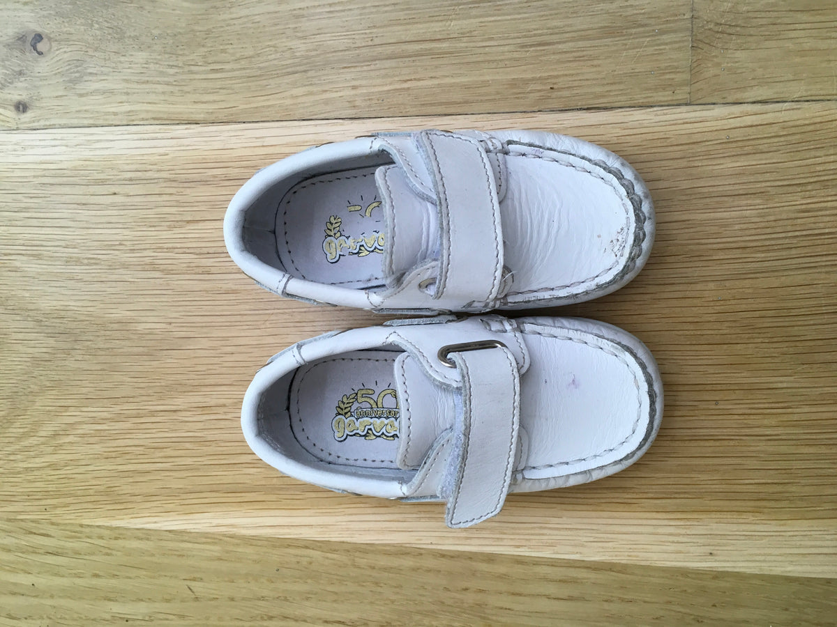 GARVALIN 50 aniversario Boys Shoe White Leather Size 20 Children