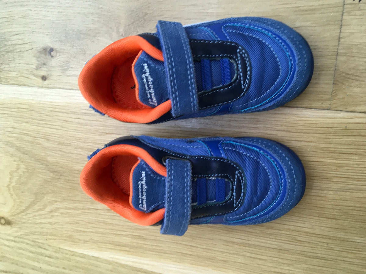 AUTOMOBILI LAMBORGHINI RACE ONE BOYS TRAINERS IN ROYAL BLUE EU 22 UK 5 Children