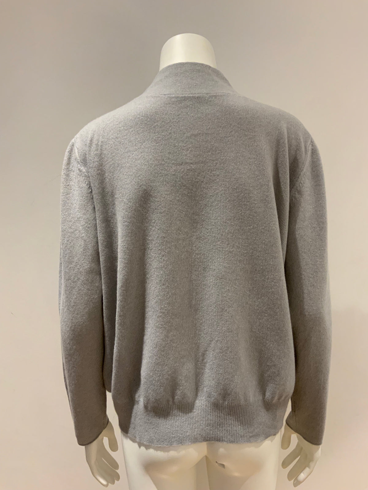 FABIANA FILIPPI Grey Knit Sweater Jumper Monili Trim Size I 48 UK 16 US 12 XL ladies