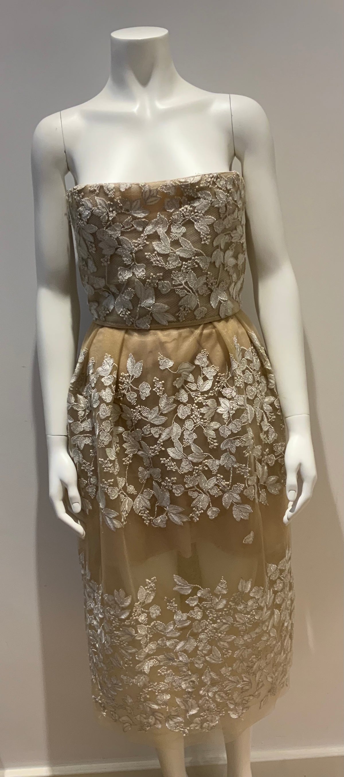 Razan Alazzouni Threads Embellishment Runaway Strapless Dress F 32 US 0 UK 4 ladies