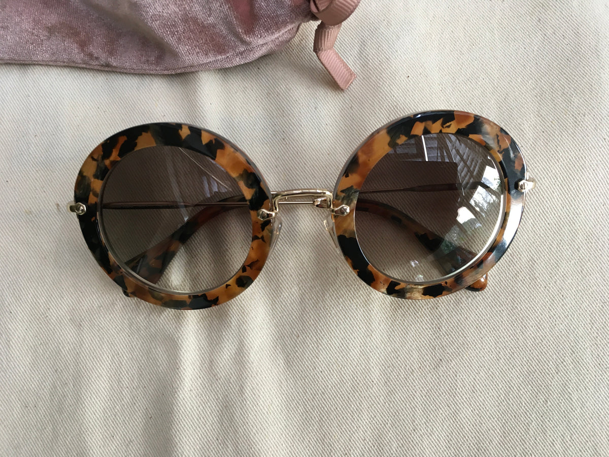 Miu Miu Round Tinted Sunglasses SMU13N Ladies