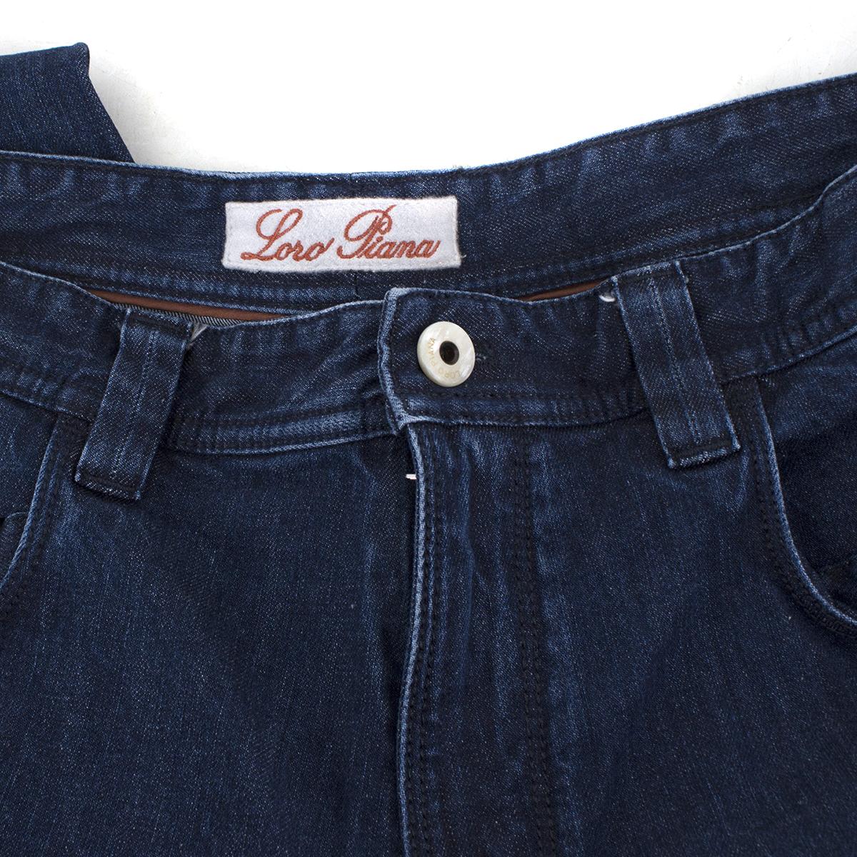 Loro Piana Mens Dark Blue Denim Straight-leg Jeans Size I 40 men