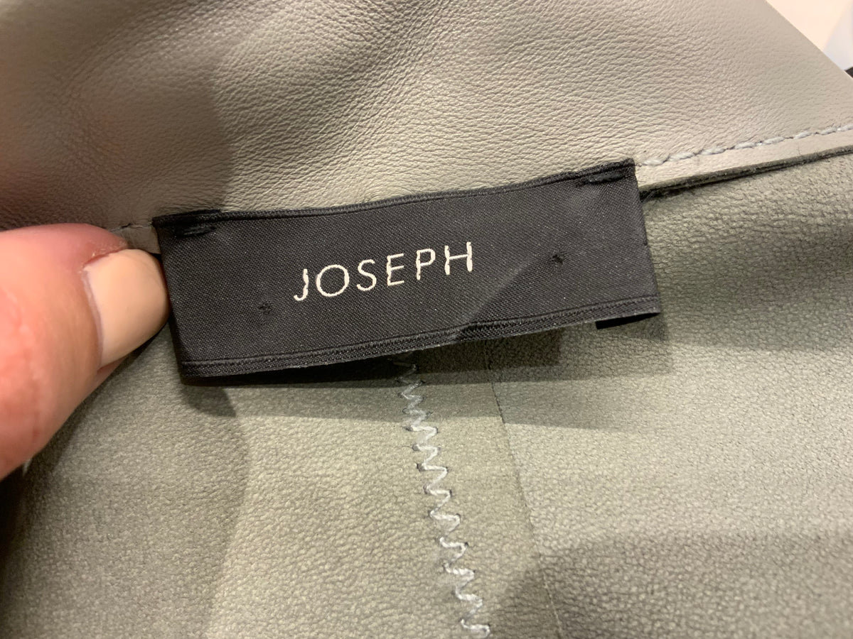 JOSEPH Women's Grey New Alpha Leather Biker Jacket Size F 38 UK 10 US 6 ladies