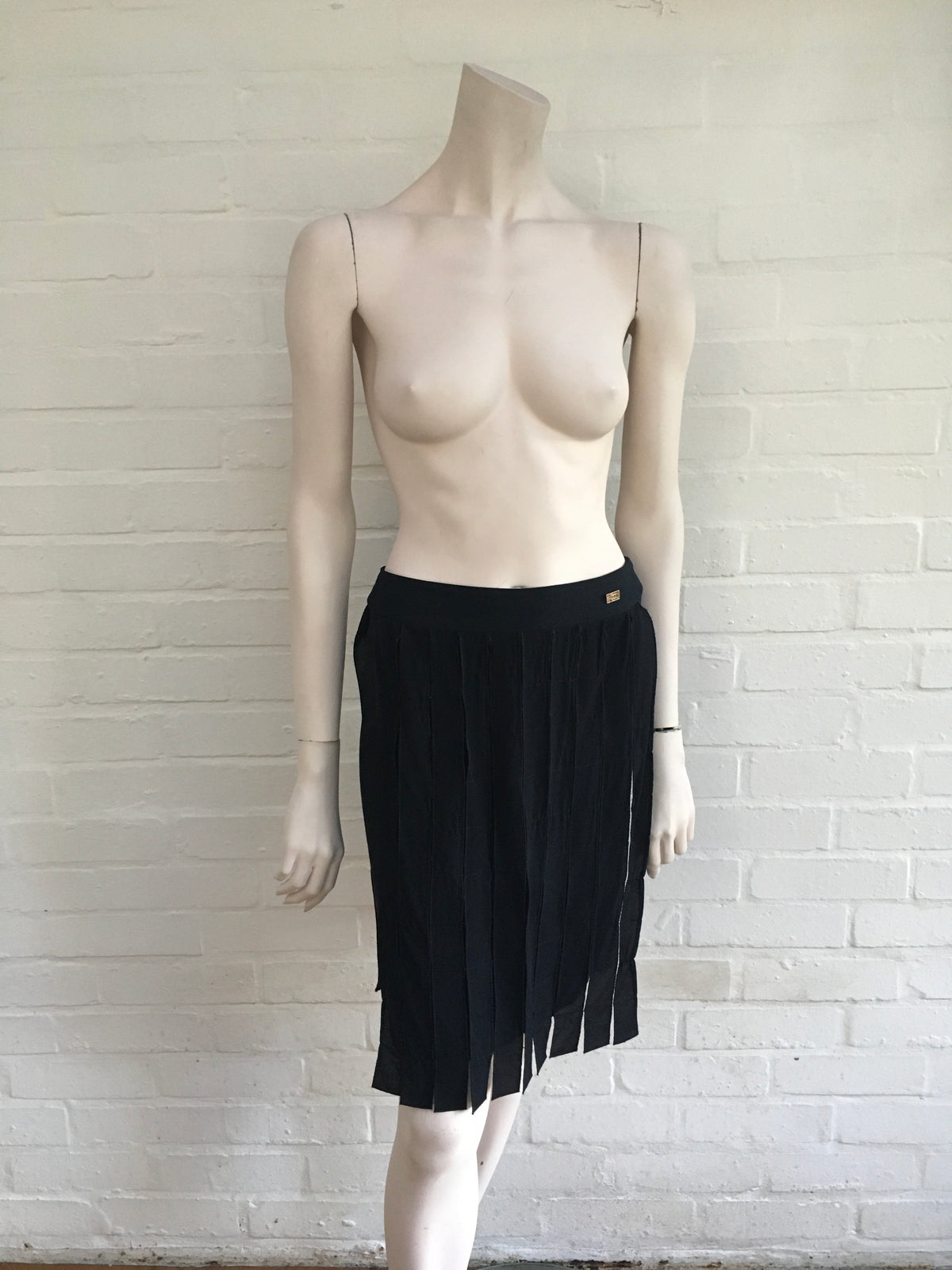 CHANEL Paris-Byzance Black Knee-Length Skirt Ladies