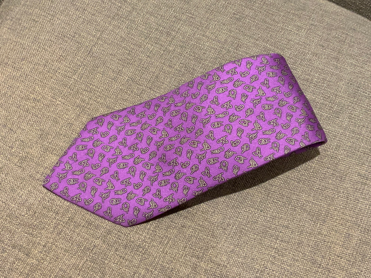 Hermès HERMES Paris Silk Purple Rope Print Tie 5561 MA 100% AUTHENTIC Men