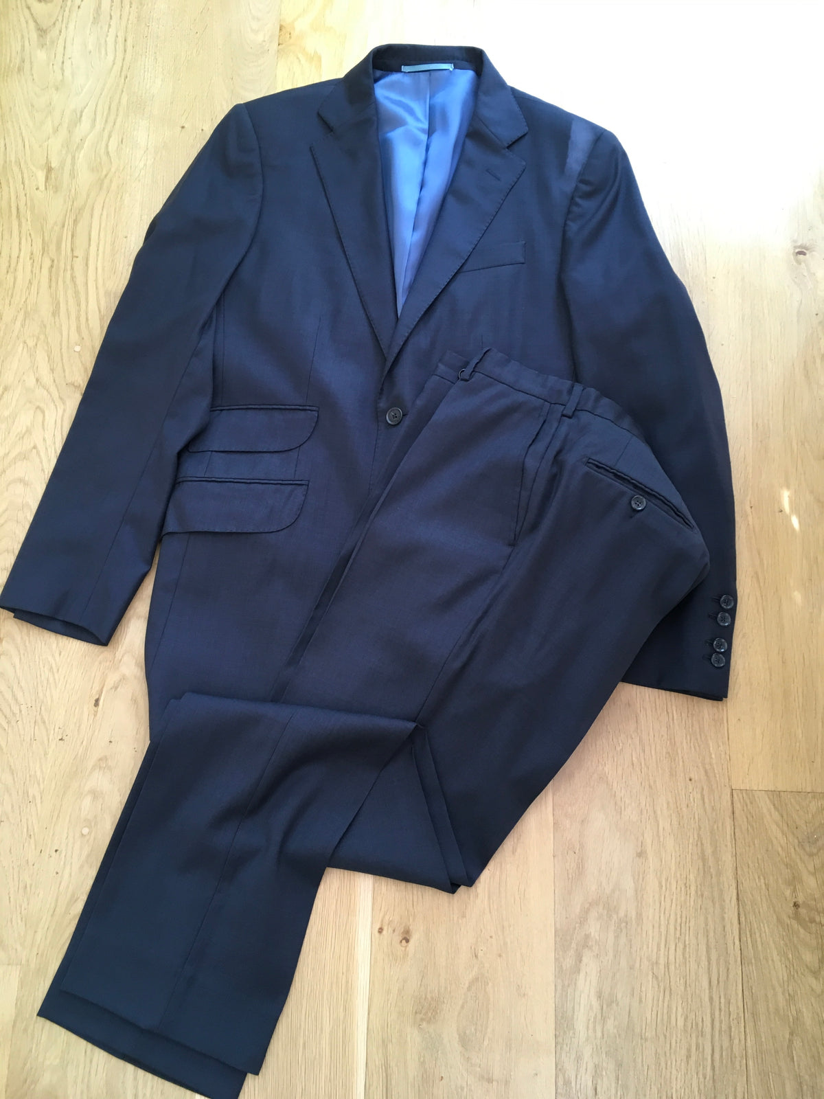 HACKETT LONDON Navy Virgin Wool Extrafine Suit 2 Pieces Men