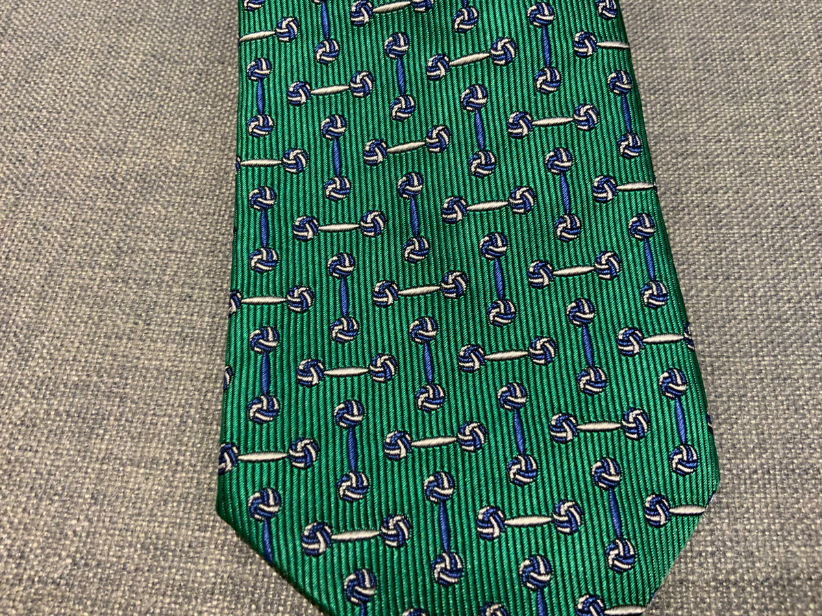 TURNBULL & ASSER Mens Green Jacquard Tie Men