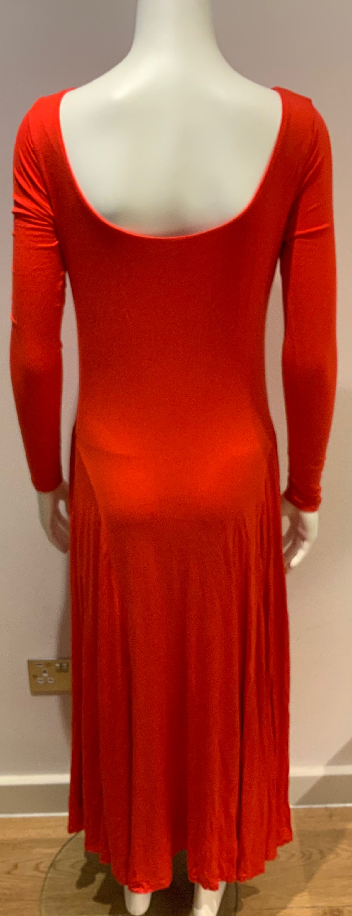 RALPH LAUREN Long Red Jersey Dress Size M medium ladies