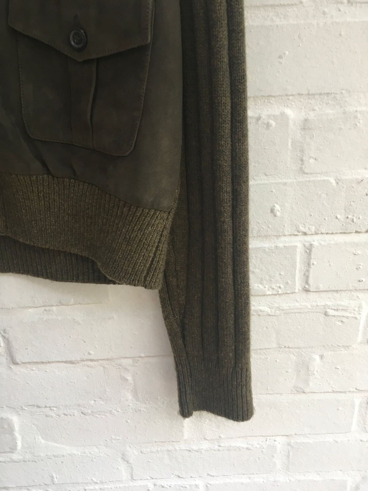 Ralph Lauren Purple Label Luxurious Suede Cashmere Panel Jacket Cardigan L Men