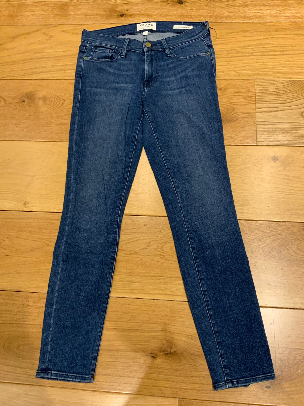 FRAME LE SKINNY DE JEANNE BLUE DENIM JEANS Size 27 ladies