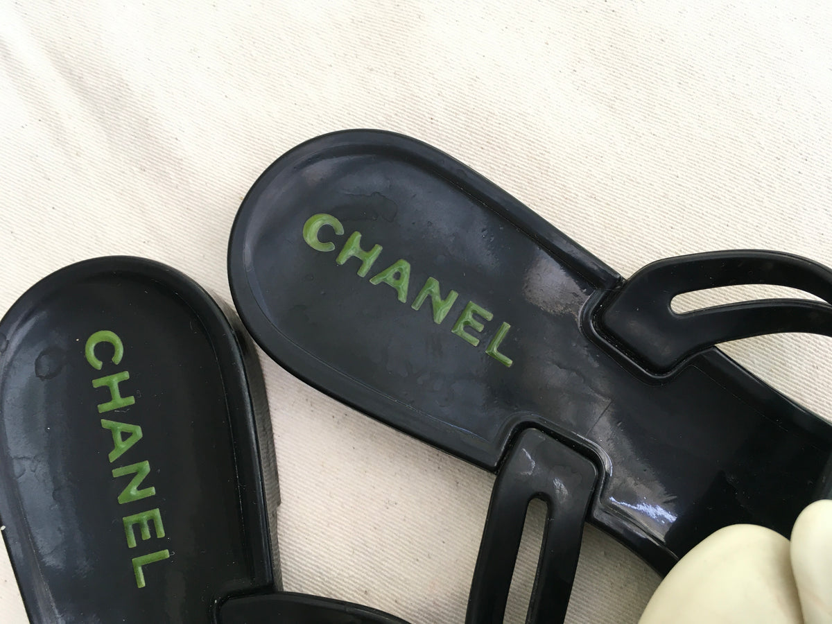 CHANEL Summer Camellia Slide Sandals Thong SIZE 37 UK 4 US 7 ladies