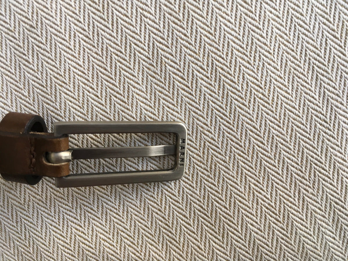 MARNI Brown Leather Skinny Belt Size 75 JUST AMAZING Ladies