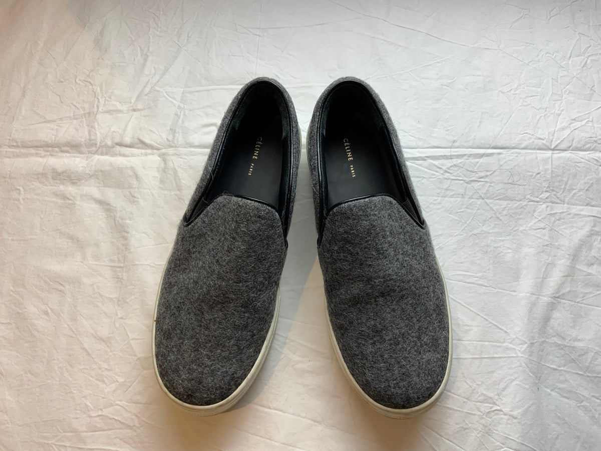 ICONIC CÉLINE Celine Phoebe Philo Grey Wool Espadrilles Shoes 37.5 UK 4.5 US 7.5 ladies