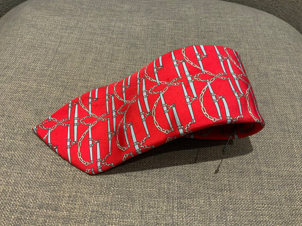 Hermès HERMES Paris Silk EQUESTRIAN HORSE HARNESS PINK SILK TIE 605 SA men