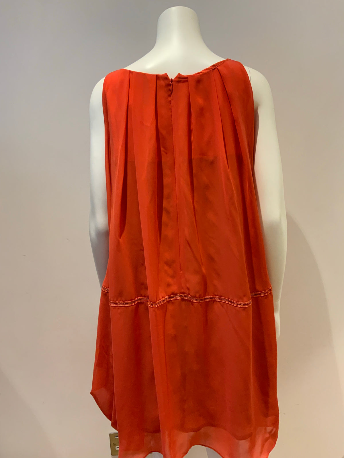 Helene Japan Orange Silky DRESS SIZE S small ladies
