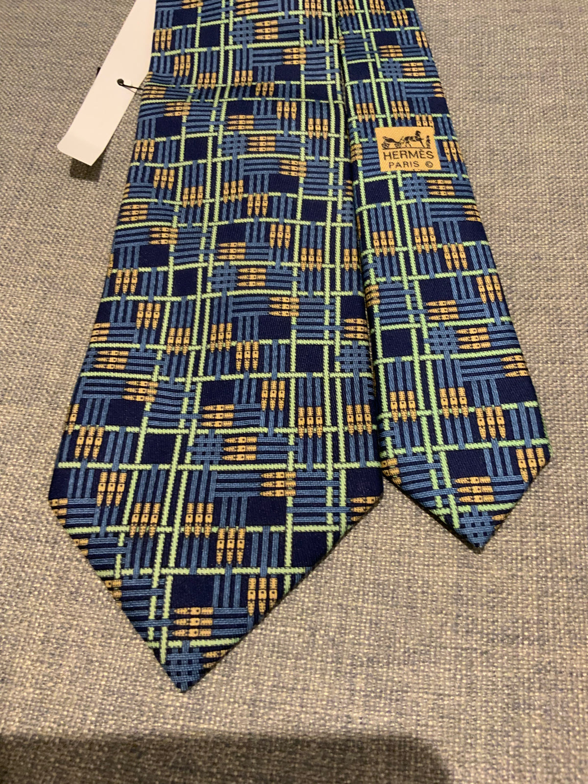 Hermès HERMES Paris Tie 32 IA Navy Blue Belt Links Suspenders Neck Tie men