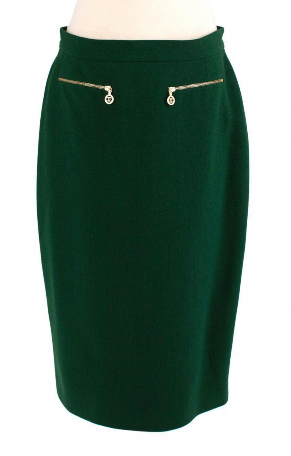 Chanel 1990’s green skirt suit Size F 44 ladies