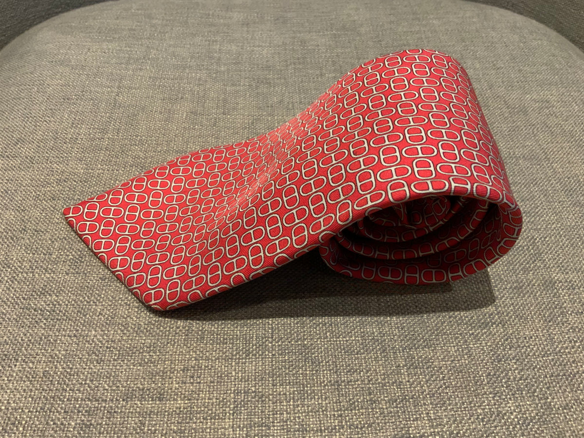 Hermès HERMES Paris Silk Pint Geometric Print Tie 5160 HA 100% AUTHENTIC Men