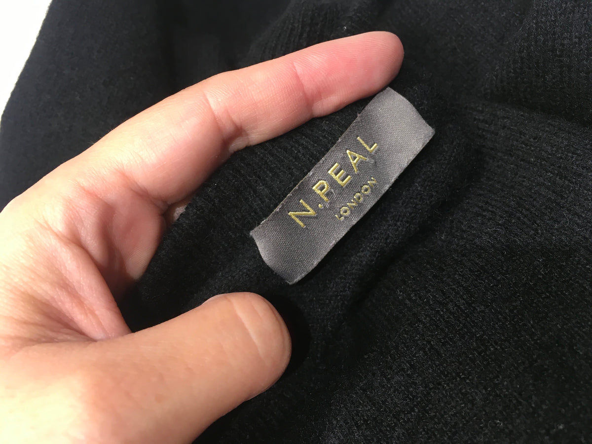 N.Peal Black Cashmere Knit Jumper Sweater Size S Small ladies