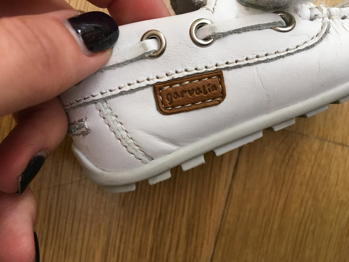 GARVALIN 50 aniversario Boys Shoe White Leather Size 20 Children