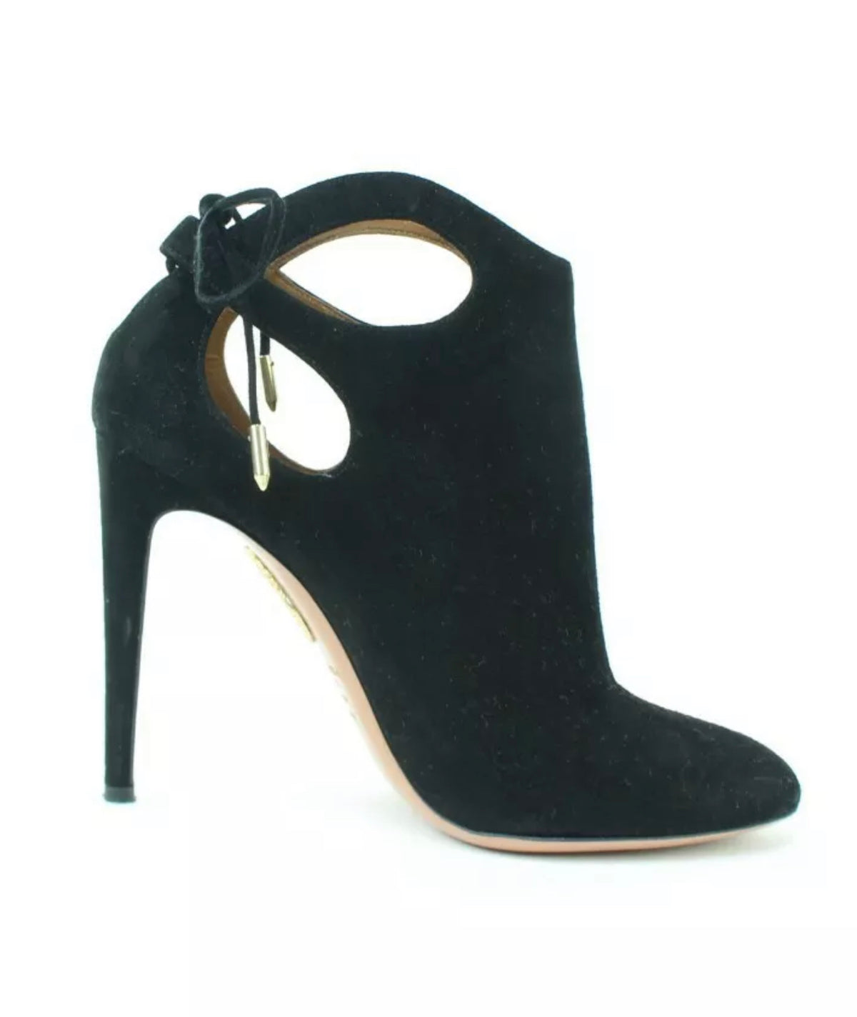 Aquazurra Firenze Women's Suede Cut Out High Heels Ankle Boots Size EU 37 UK 4 ladies