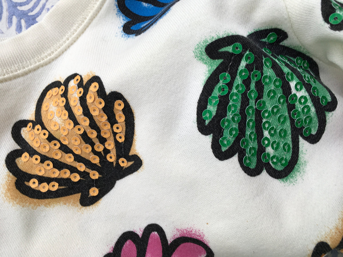Stella McCartney KIDS Girls' shell print sequins sweatshirt top Children
