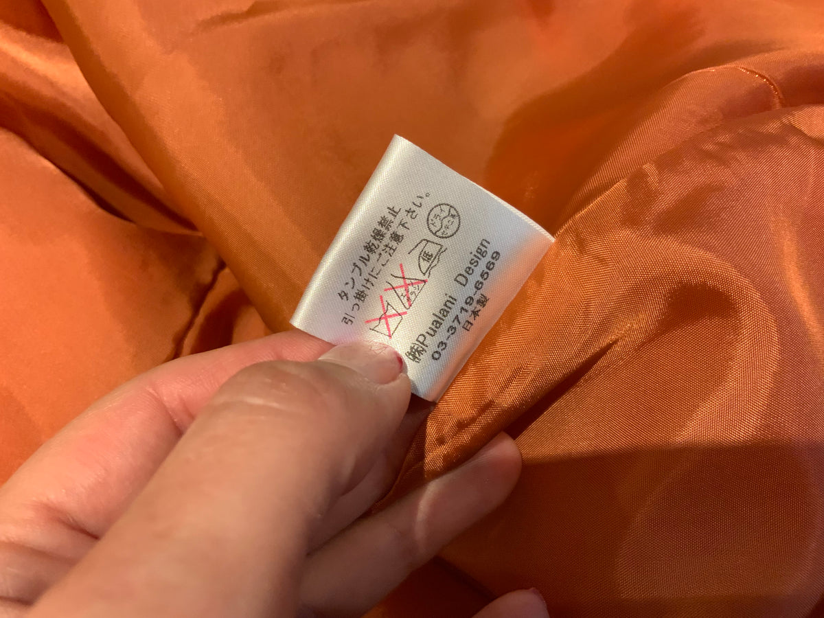 Helene Japan Orange Silky DRESS SIZE S small ladies
