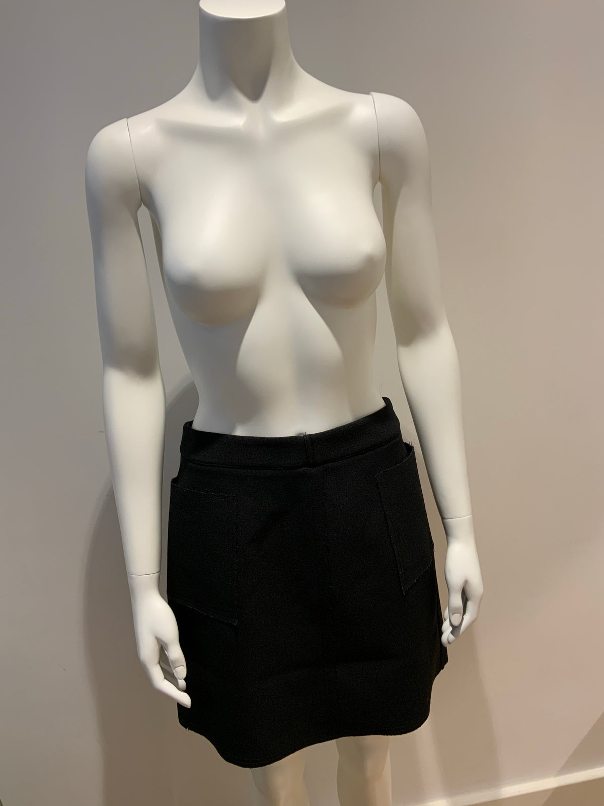 Topshop Black Mini Skirt Side Pockets UK 16 US 12 EU 44 ladies