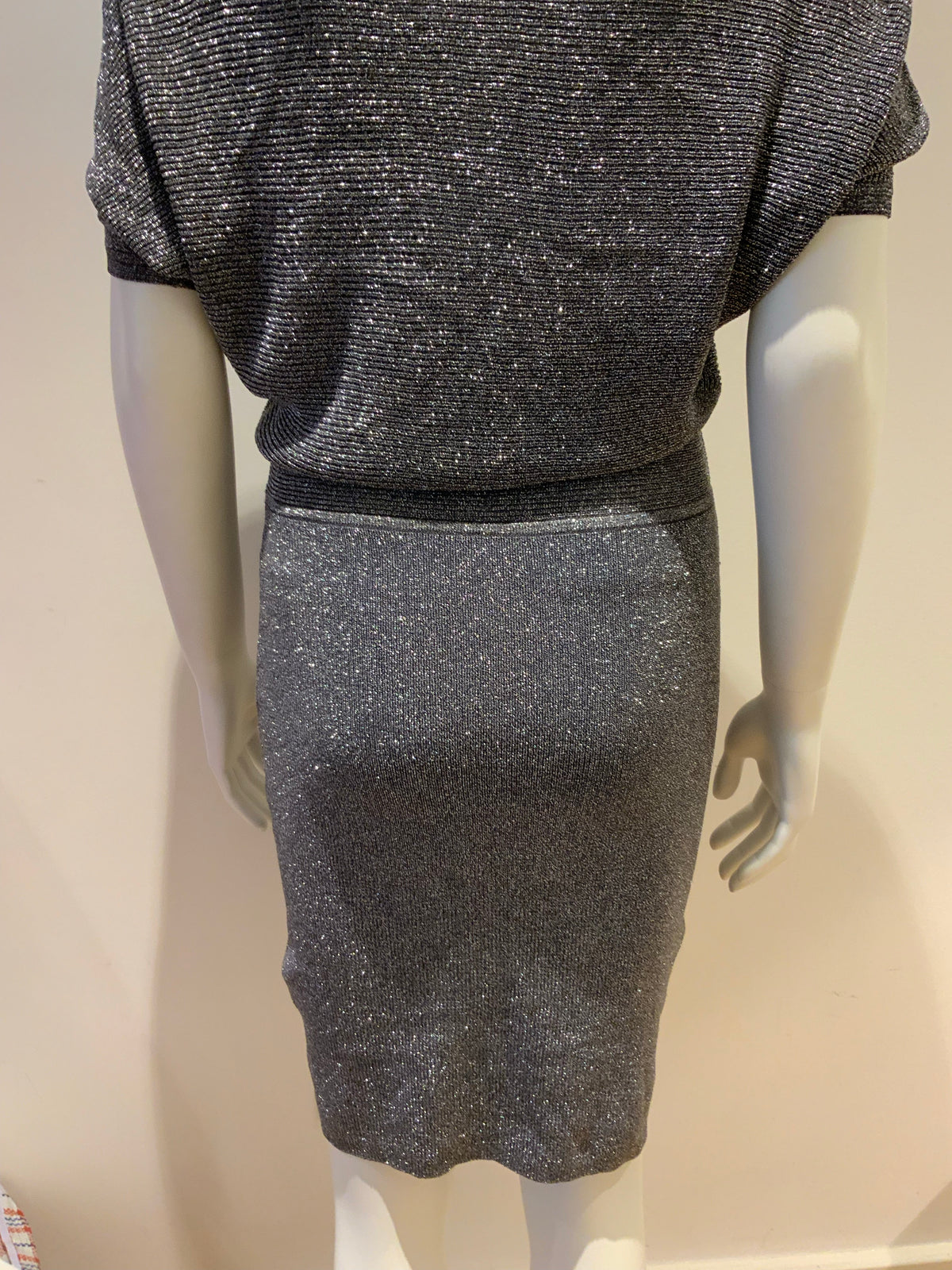 Reiss Womens Watson metallic-knit dress Size UK 6 US 2 ladies