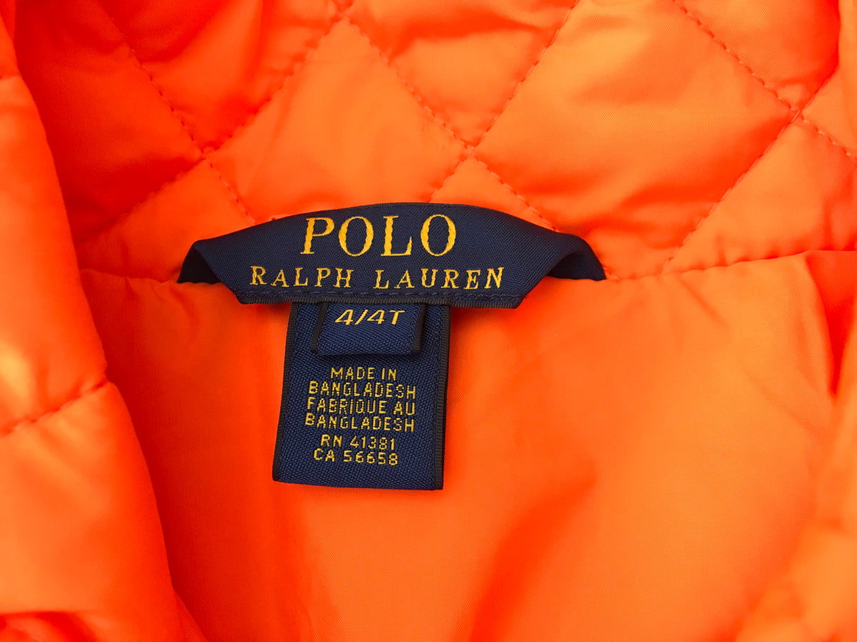 Ralph Lauren Polo Orange Quilted Jacket 4 years old Children