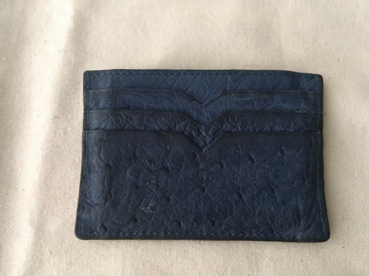 ETHAN K HARRODS GENUINE OSTRICH LEATHER CARDHOLDER men