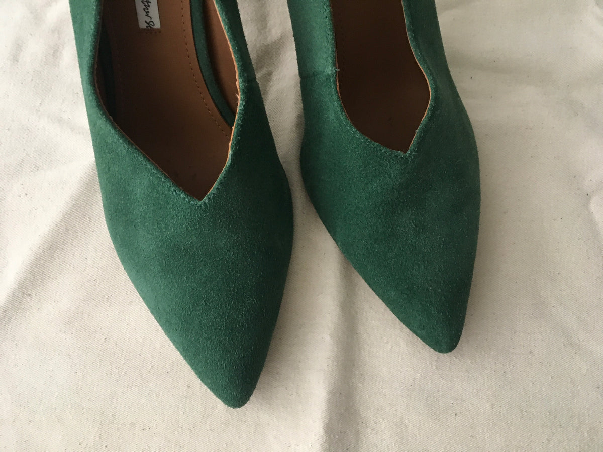 & Other Stories Los Angeles Green Suede Pumps Shoes EU 38 UK 5 US 8 ladies